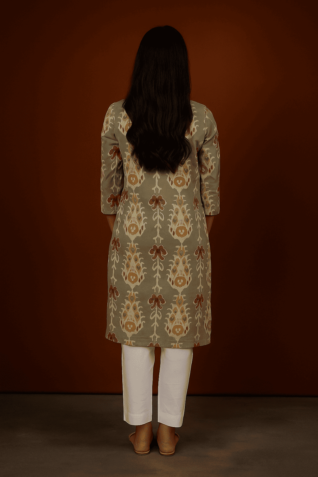 D.Gokuldas NX - Light Grey Printed Kurti